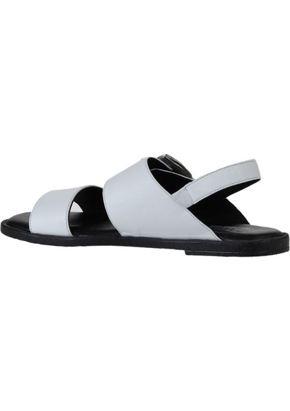 Beyaz Deri Kadın Düz Sandalet 01WY2013 01WY2013 indirimleri