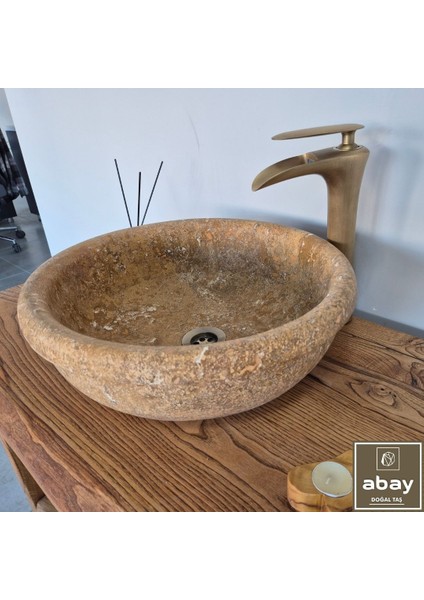 Noche Traverten Çemberli Çanak Lavabo