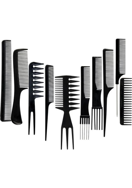 10 Parça Profesyonel Kuaför Tarak Seti, Saç Kesim ve Şekillendirme Için Ideal fırsatları