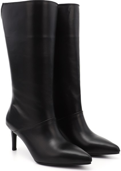 Kadın Siyah Platinum Fermuarlı İnce Topuklu Hakiki Deri Çizme fiyatları