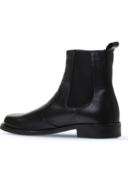 Siyah Deri Kadın Düz Bot 01WV8601 01WV8601 indirimleri