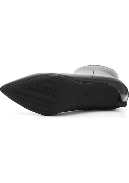 Kadın Siyah Platinum Fermuarlı Ince Topuklu Hakiki Deri Bot fırsatları