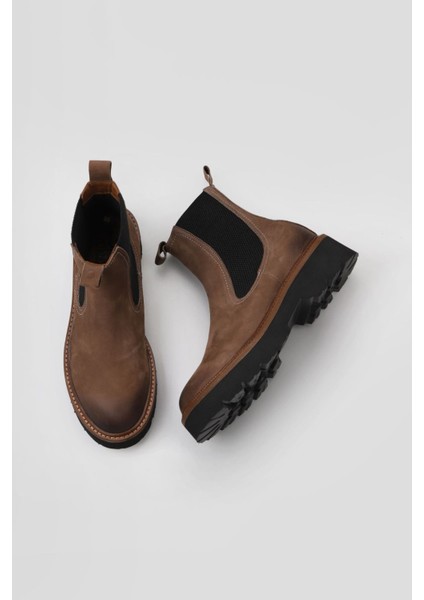 Kahverengi Nubuk Kadın Düz Bot 01WV9905 01WV9905