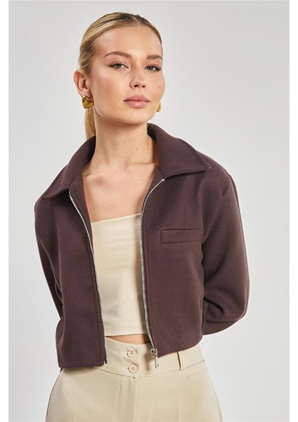 Kadın Kaşe Crop Ceket indirimleri