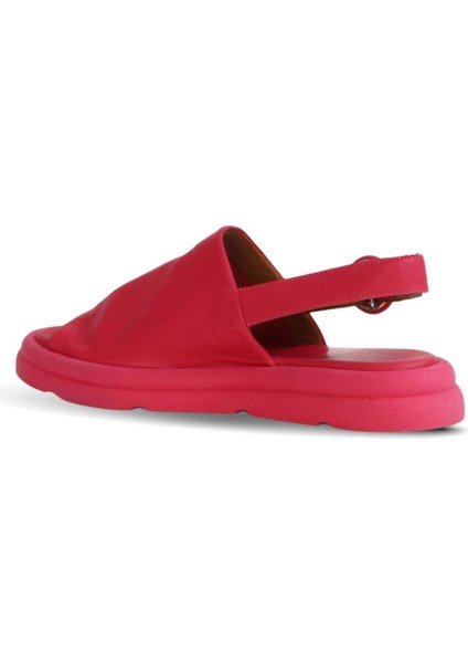 Fuşya Deri Kadın Düz Sandalet 01WY9410 01WY9410 indirimleri
