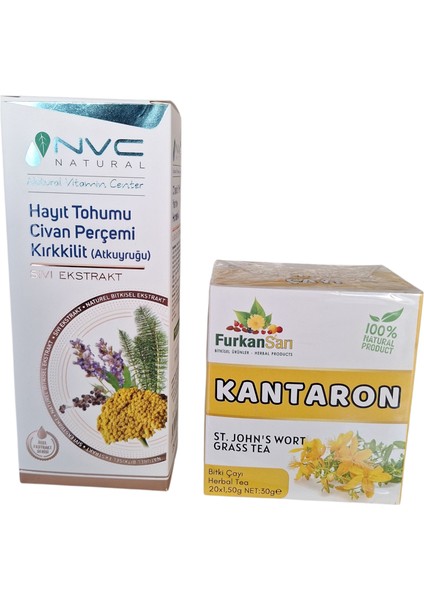 Hayıt Tohumu - Civan Perçemi - Kırkkilit (Atkuyruğu) 250 ml Premium Ekstrat + Kantaron Çayı Düzenleyici & Rahatlatıc Setı