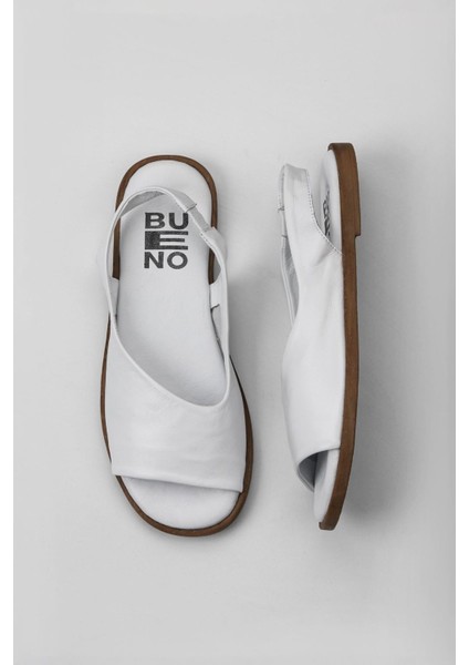 Beyaz Deri Kadın Düz Sandalet 01WY2005 01WY2005