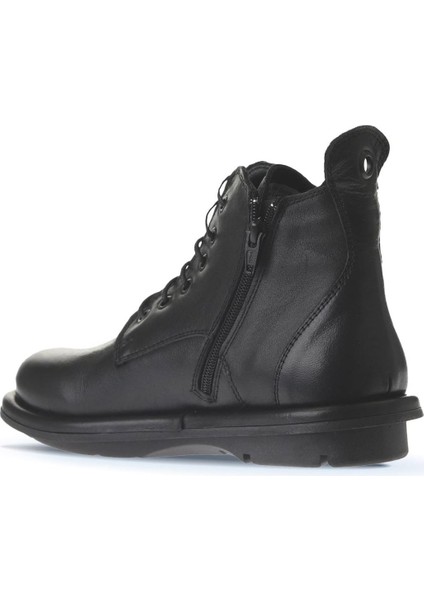 Siyah Deri Kadın Düz Bot 01WV7504 01WV7504 indirimleri