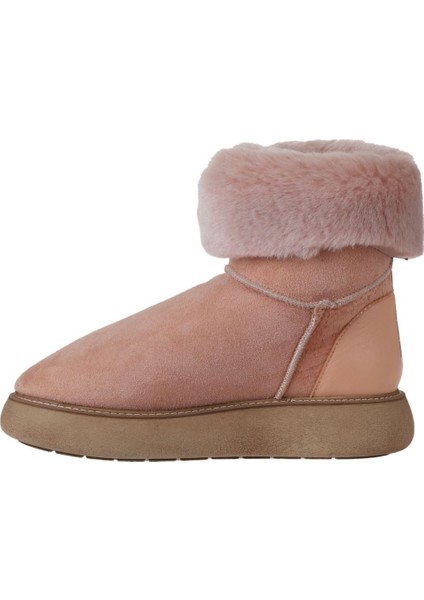 Pudra Deri-Süet Kadın Dolgu Topuklu Bot 01WV6806 01WV6806 modelleri