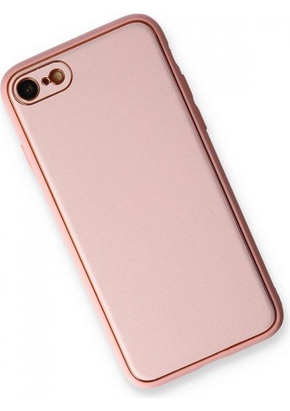 iPhone 7 Kılıf Coco Deri Silikon Kapak - Pudra modelleri