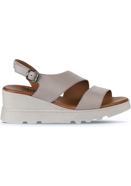 Gri Deri Kadın Dolgu Topuklu Sandalet 01WY8602 01WY8602 fiyatları