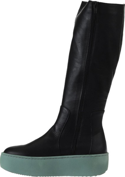 Siyah Yeşil Deri Kadın Dolgu Topuklu Çizme 01WV5508 01WV5508 modelleri