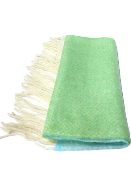 Kadın Çift Renkli Yün Yumoş Atkı Mavi Yeşil fırsatları