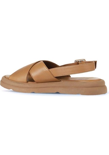 Kadın Düz Sandalet Taba Deri 01WY9403 Rahat Kullanım İçin indirimleri