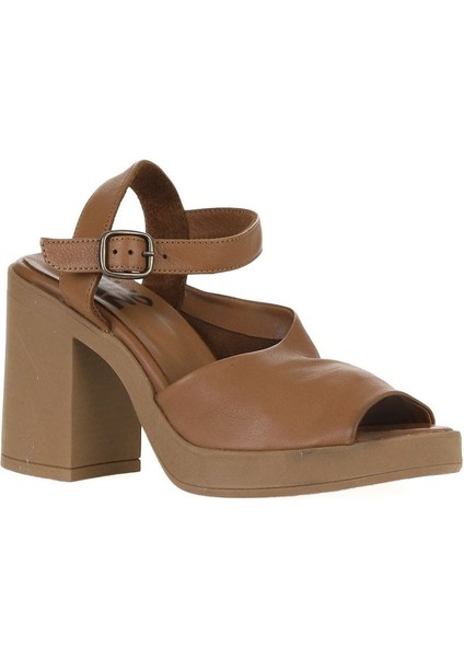 Kahverengi Deri Kadın Topuklu Sandalet 01WY12303 01WY12303 modelleri
