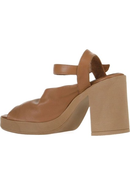 Kahverengi Deri Kadın Topuklu Sandalet 01WY12303 01WY12303 indirimleri
