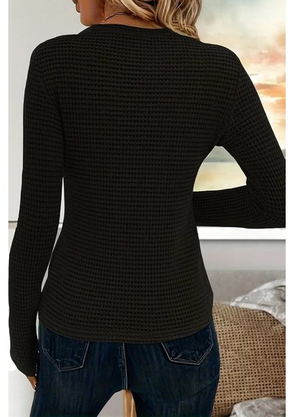 Mdb Kadın Uzun Kollu Bisiklet Yaka Triko Kazak modelleri