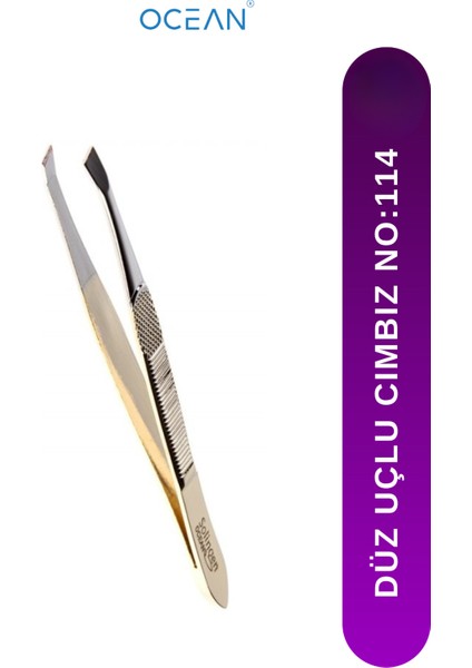 Düz Uçlu Solingen Cımbız, Gold-Gri, NO:114, Hassas ve Dayanıklı Kullanım Sağlar