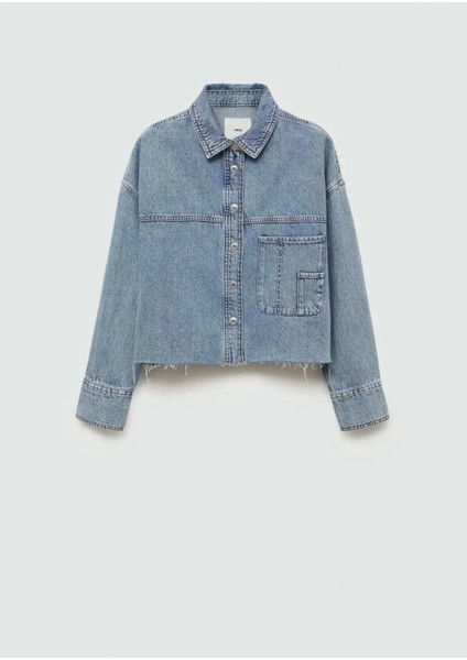 Dikişsiz Denim Gömlek Ceket