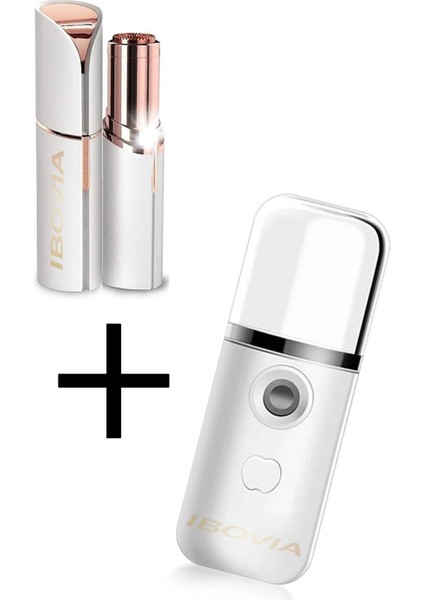 Yüz ve Çene Için Işıqlı Tüy Alma ve Buhar Nemlendirme Seti, 2'li.