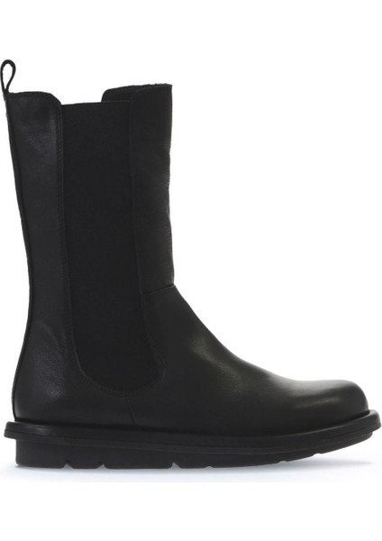 Siyah Deri Kadın Düz Bot 01WV7506 01WV7506