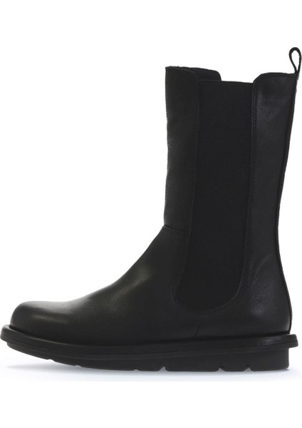 Siyah Deri Kadın Düz Bot 01WV7506 01WV7506 modelleri