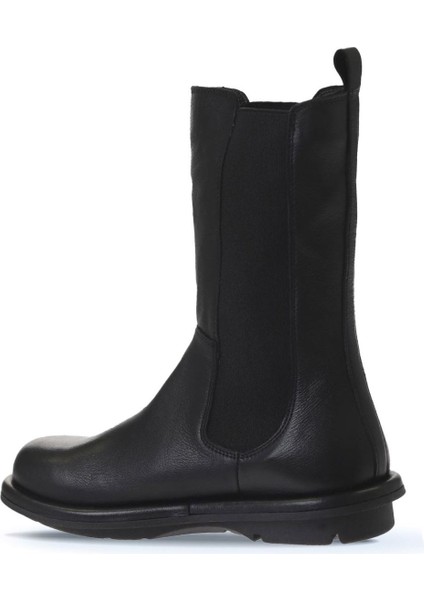 Siyah Deri Kadın Düz Bot 01WV7506 01WV7506 fırsatları