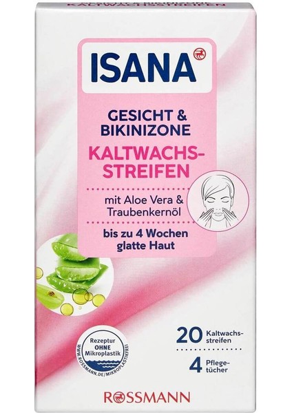 Yüz ve Bikini Bölgesi Için Soğuk Ağda Bandı, 20 Adet Paket, Rahat ve Pratik Kullanımlı