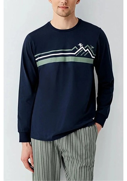 Uzun Kol Çizgili Erkek Pijama Takım 3648 fiyatları