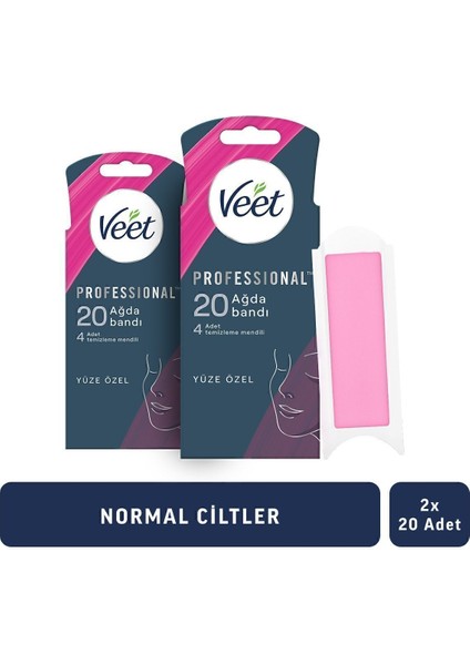 Yüz Bölgesi Özel Sir Ağda Bandı, 40'lı, 20'li X2 Paket, Güçlü ve Hassas Kullanım