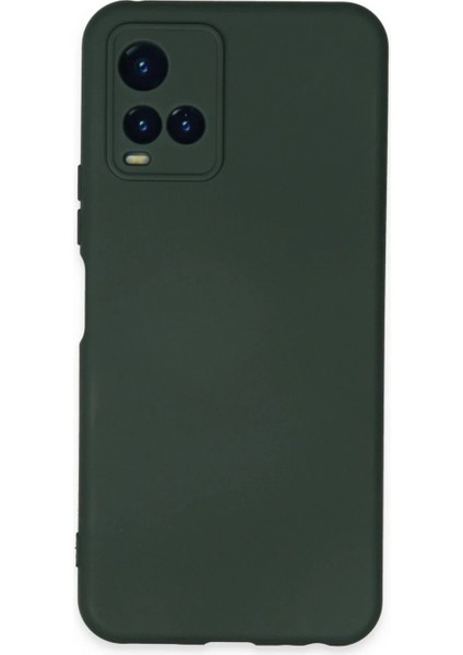 Vivo Y21S Kılıf Nano Içi Kadife Silikon - Koyu Yeşil