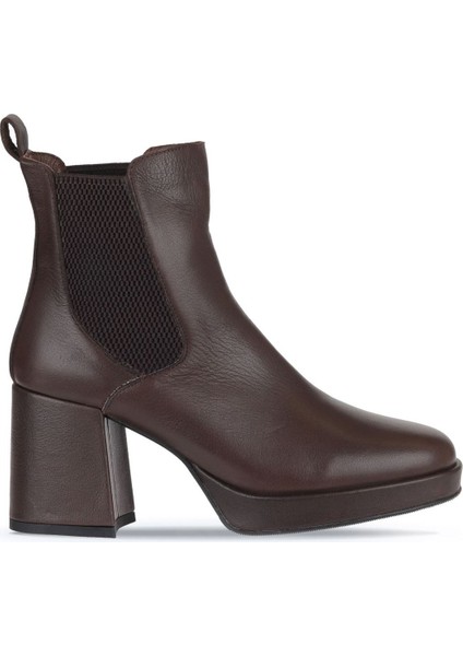 Kahverengi Deri Kadın Topuklu Bot 01WV8100 01WV8100