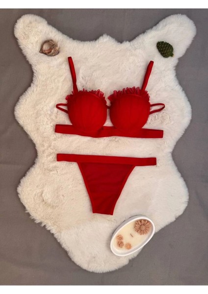 Dantel Balenli Sütyen Külot Takım - Kadın