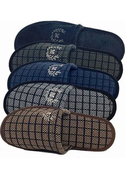 5'li Erkek Ev Terliği-Misafir Terliği-Çeyiz Bohça Terliği-Damat Terliği-Balkon Terliği