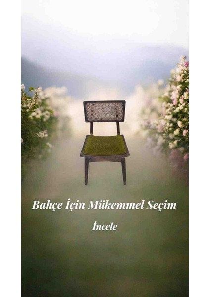 Ahşap Sandalye Hazeran Sırtlı Koyu Ceviz Renk