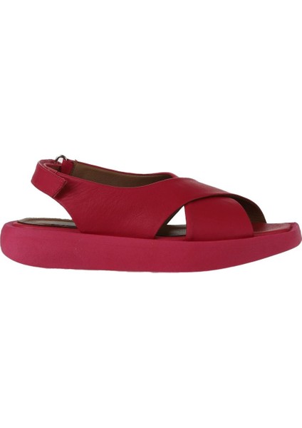 Fuşya Deri Kadın Düz Sandalet 01WY1012 01WY1012 fiyatları