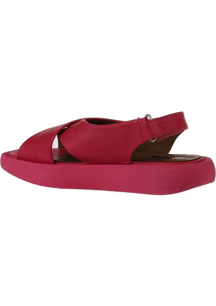 Fuşya Deri Kadın Düz Sandalet 01WY1012 01WY1012 indirimleri