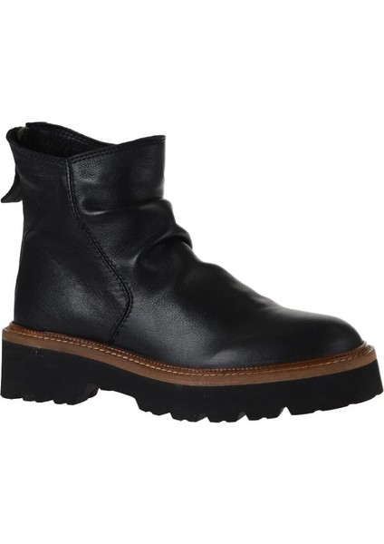 Siyah Deri Kadın Düz Bot 01WV9900 01WV9900 modelleri