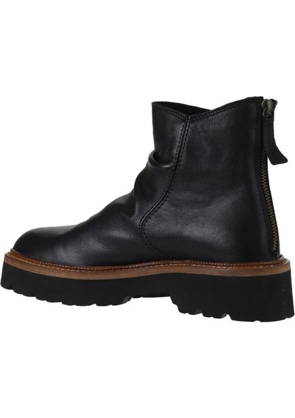 Siyah Deri Kadın Düz Bot 01WV9900 01WV9900 indirimleri