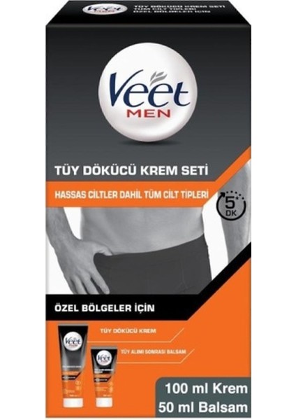 Erkekler Için Özel Bölgeler Tüy Dökücü Krem Seti 150 ml