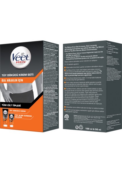 Erkekler Için Özel Bölgeler Tüy Dökücü Krem Seti 150 ml