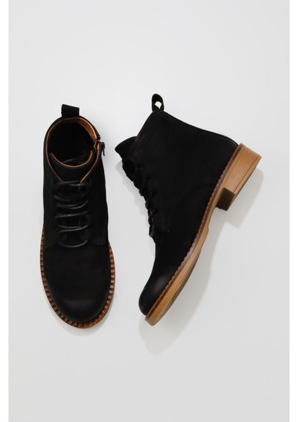 Siyah Nubuk Kadın Düz Bot 01WV6002 01WV6002