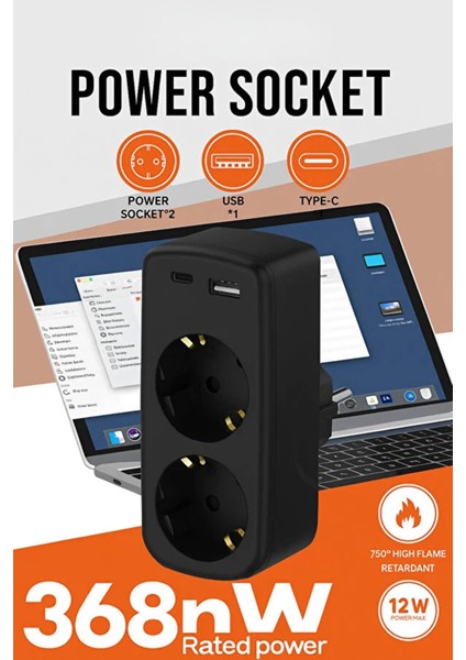 Çoklu Priz Yüksek Gerilim Korumalı 2'li Priz 1xusb 1xtype-C Çıkışlı Grup Priz Çoğaltıcı fiyatları