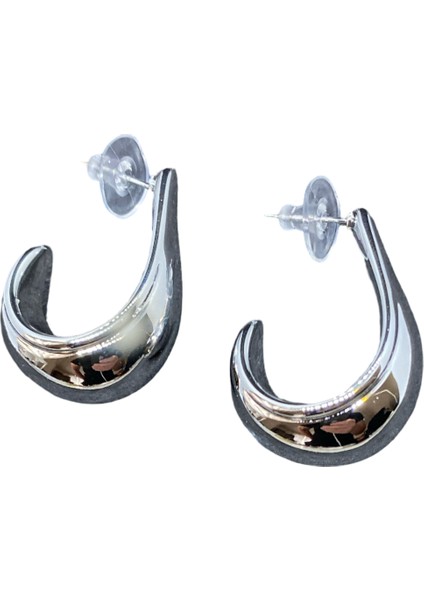 Hafif Çelik Gümüş Renk Damla Model Modern Hafifliği Sizi Şaşırtacak Çelik Küpe KP2591