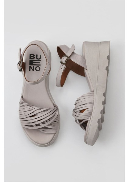 Gri Deri Kadın Dolgu Topuklu Sandalet 01WY8609 01WY8609 fiyatları