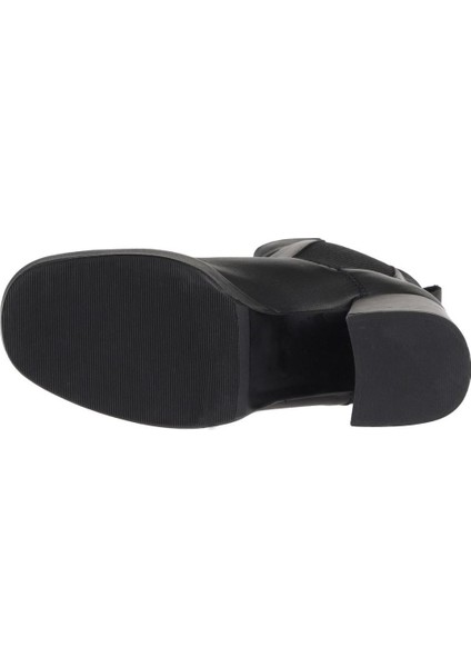 Siyah Deri Kadın Topuklu Bot 01WV8100 01WV8100 indirimleri