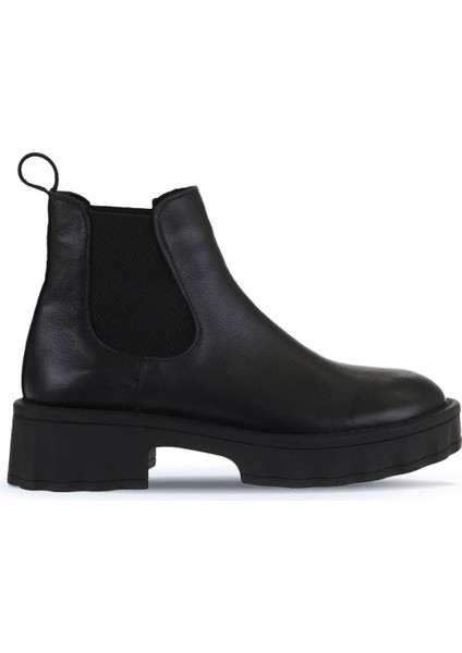 Siyah Deri Kadın Dolgu Topuklu Bot 01WV9002 01WV9002 fiyatları