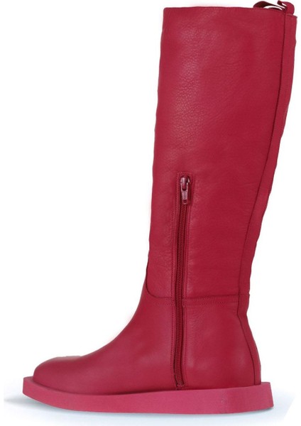 Fuşya Deri Kadın Düz Çizme 01WV9705 01WV9705 fırsatları