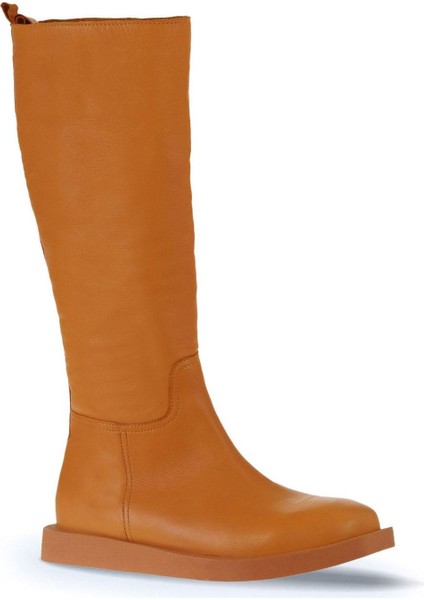 Turuncu Deri Kadın Düz Çizme 01WV9705 01WV9705 fiyatları