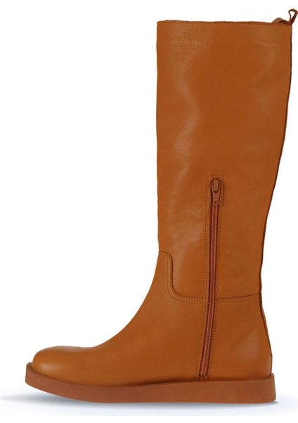 Turuncu Deri Kadın Düz Çizme 01WV9705 01WV9705 modelleri